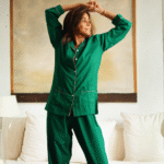 Moteriška pižama iš šilko ir medvilnės | Prancūziškas prisilietimas - Image 2